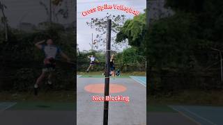 Cross Spike Volleyball | Nice Blocking #shorts