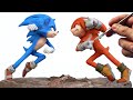 Sculpting SONIC vs KNUCKLES Diorama | Sonic The Hedgehog 2