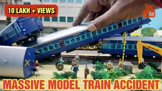 HO Scale Train Accident | WDM2 & WDG4D Model Train Accident | Model Train Derailment