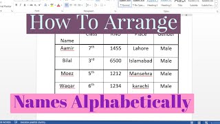 How To Arrange Names Alphabetically In Microsoft Word | How To Sort Words Alphabetically In MS Word