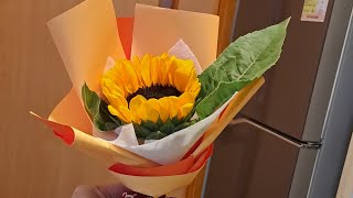 single stalk sunflower simple wrap tutorial