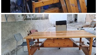 Πώς φτιάχνω τραπέζι κήπου από κρεβάτι. How to make a garden table from a bed.