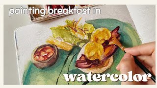 Painting food illustration breakfast menu / Mijello Gold Mission watercolor / paint with me