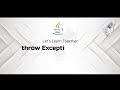 Java Exception Handling: Exploring the 'throw' Statement