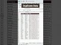 Remove Duplicate Data in Excel - Excel Tips and Tricks #shorts #youtubeshorts #excel