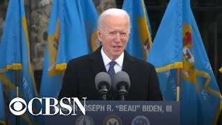 Biden bids emotional farewell to Delaware before leaving for inauguration