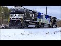 norfolk southern 4719 and 4723 test in first snow at wabtec erie