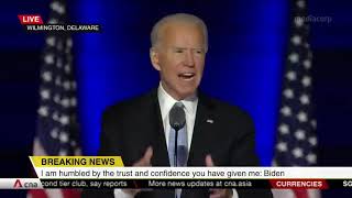 In victory speech, Joe Biden pledges to unify, says work begins to bring COVID 19 under control