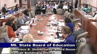 Michigan State Board of Education for April 9, 2019 - Afternoon