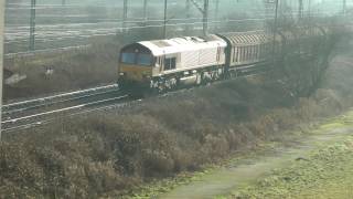 66171,nb Dollands Moor Ditton Foundry La cargowaggons on throu road Bas Hall 24,1,17