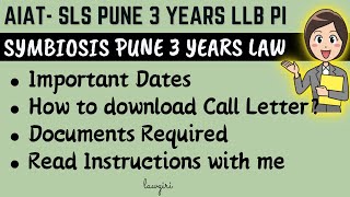 SLS Pune 3 years LLB PI Documents Required|AIAT symbiosis llb personal interview questions