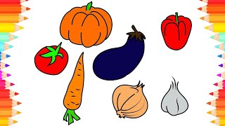 Vegetables Drawing Easy Step By Step | Aqsa Samreen Drawings