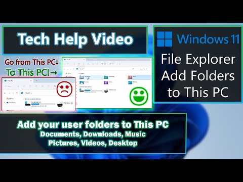 Windows 11 Open File Explorer to PC & Show Folders Desktop Documents Pictures Music Videos Downloads