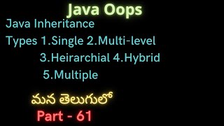 Inheritance in Oops | Java part-61 | #javaprogramming | #java | #javaoops |#suryaedutech |#set