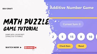 How to Code an Interactive Math Game | Web Dev Project 2024