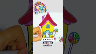 How to Coloring is a Yellow House🖌🎨 #ArtfulRainbow #shorts #coloring #reels #drawing #foryou