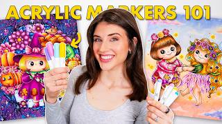 7 ACRYLIC MARKER TECHNIQUES to Elevate Your Coloring Pages | Acrylic Markers 101