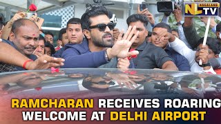 RAMCHARAN RECEIVES ROARING WELCOME AT DELHI AIRPORT UPON OSCAR RETURN