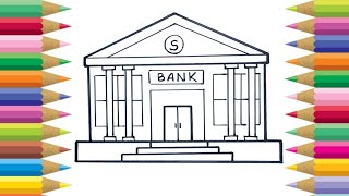 How to draw a bank | Easy Drawings Of Cute Things And Animals Easy To Draw