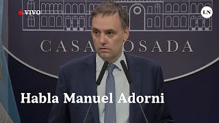 EN VIVO| Conferencia de prensa de Manuel Adorni
