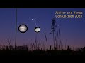 Jupiter & Venus Conjunction - March 1, 2023 - the closest approach. Two bright objects in the sky!