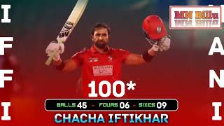 Iftikhar Ahmed First 100 in BPL in 45 Balls With 9 Huge Sixes and 6 Fours|| World record