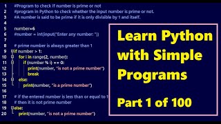 Learn Python with simple programs Part 1 of 100 | Python program with source code explain | Highblix