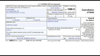 1099 C. DEBT CANCELLATION-Explained