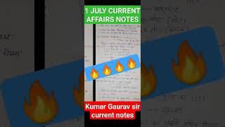 1 JULY CURRENT AFFAIRS REVISION/KUMAR GAURAV SIR CURRENT AFFAIRS REVISION #shorts #shortsfeed