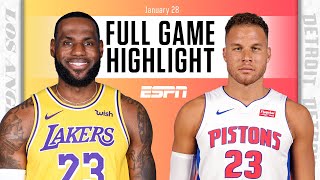 Los Angeles Lakers vs. Detroit Pistons [FULL GAME HIGHLIGHTS] | NBA on ESPN