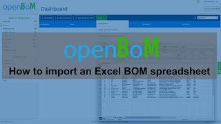 openBoM: How to import an Excel BOM spreadsheet