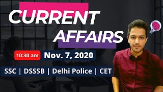 Live : Daily Current Affairs | Nov 07, 2020  | The Morning Show With Kartik |All Competitive Exams