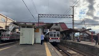 長野電鉄　長野線　須坂駅　8500系 下り信州中野行き　新型車両3000系　 2番線入線　はじにイベント列車　3600系L2編成