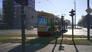 Poland, Łódź, tram 15 ride from 1 Maja to Wróblewskiego (kampus PŁ)