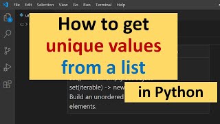 How to get unique values from a list in Python