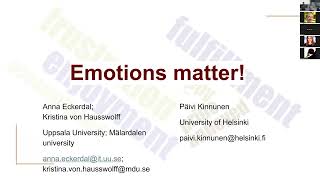 HCEE Emotions matter! By Anna Eckerdal and Päivi Kinnunen