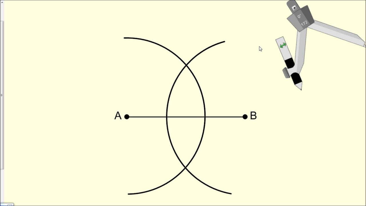 Constructing A Perpendicular Bisector Geometry Youtube