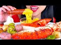 ASMR KING CRAB SEAFOOD BOIL DIPPED IN CHEESE SAUCE *Satisfying Eating Sounds* (MUKBANG) ASMR Phan