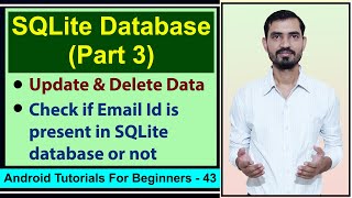 SQLite Database Tutorial Android Studio | Delete and Update Data in SQLite Database | CRUD Hindi #43