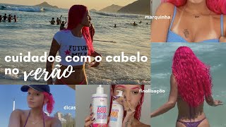 vlog: dia de praia🥥☀️ cuidados com o cabelo no verão!