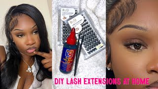 DIY Lash Extensions at Home ft. B\u0026Q Lash Clusters | Amazon