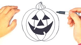 How to draw a Halloween Pumpkin Step by Step | Drawings Tutorials