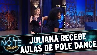 The Noite (04/05/16) - Juliana recebe aulas de Pole Dance da Renata Wilke