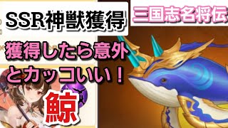 【三国志名将伝】３体目の神獣『鯨』嬉しさ補正で凄くかっこよく見える！ちょうど神獣ガチャも来てるしガチャで白虎も欲しいな！＆ボーナスレイン！！！