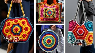 40 CROCHET BAGS DESIGNS/KNITTED BAGS DESIGNS/CROCHET GRANNY SQUARE BAGS/CROCHET SHOULDER BAGS