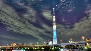 皆既月食とスカイツリー微速度撮影(HDR版) - Oct. 9, 2014, Total lunar eclipse at Tokyo Skytree. (HDR ver)