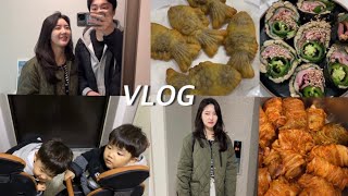 [VLOG]신혼부부브이로그ㅣ집순이의 집밥레시피(삼겹살김치말이찜,오리훈제김밥)ㅣ쌍둥이조카 접선