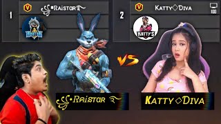 RAISTAR VS KATTY DIVA || CUTE V BADGE GIRL YOUTUBER CHALLENGE RAISTAR ON GYANGAMING LIVE STREAM