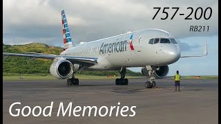 Good Memories Part (1) !!! American Airlines 757-200 clips from St. Kitts and St Maarten RB211 style