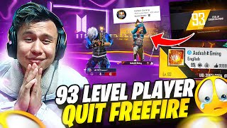 93 Level Top 1 Grandmaster Player Selling his ID & Leaving Free Fire 🥺 Tonde Gamer - Free Fire Max
